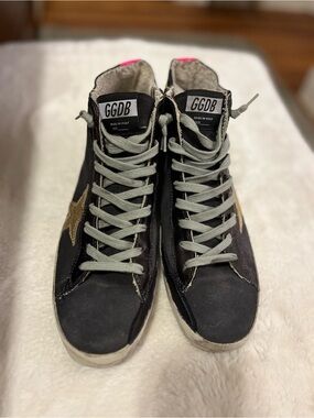 Golden goose Francy Black High-Top Sneaker with Gold Star Accent